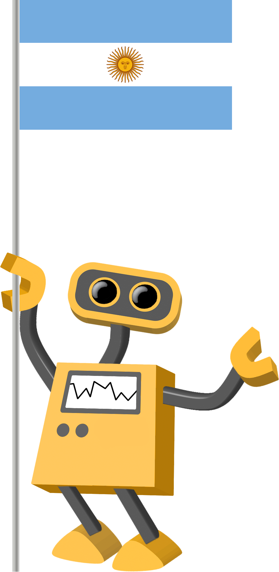 Flag Bot, Argentina - Robot Bd (926x1896), Png Download