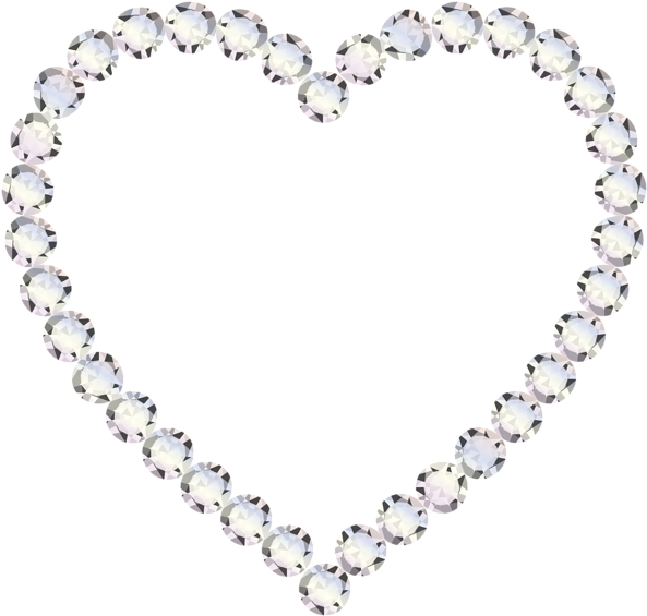 Transparent Diamond Heart Border Clip Art Image (600x572), Png Download