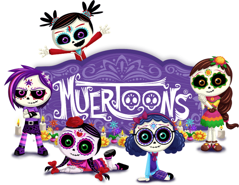 Muertoons Santa Muerte, Sugar Skull Art, Sugar Skulls, - Día De Los Muertoons (800x618), Png Download