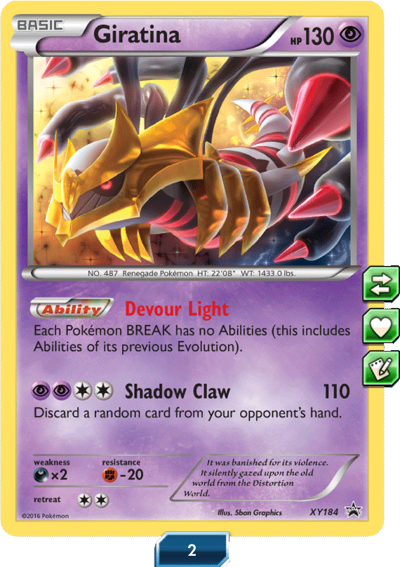 Holo Giratina Xy184 - Cartas Do Giratina (570x808), Png Download