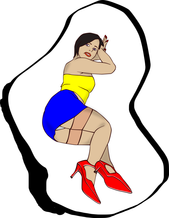 Pin-up Girl Woman Cartoon Computer Icons - Cartoon Stripper Money (583x750), Png Download