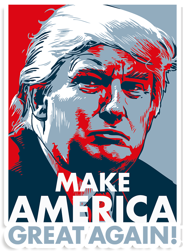 Make America Great Again Sticker American As F*ck - Donald Trump Make America Great Again Poster (1024x1024), Png Download