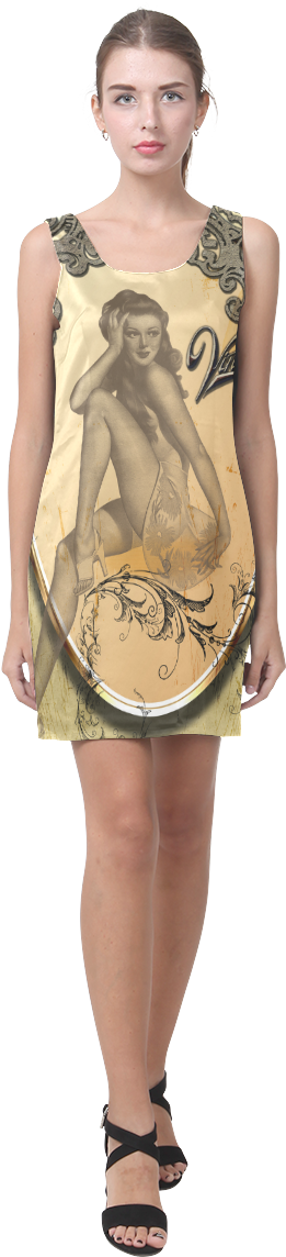 Vintage, Wonderful Pin Up Girl Helen Sleeveless Dress - Dress (1200x1200), Png Download