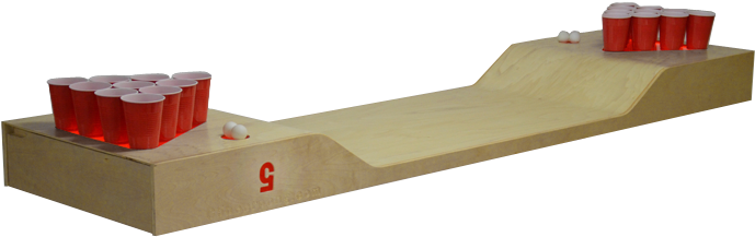 Natural Beer Pong Table - Wood (750x465), Png Download