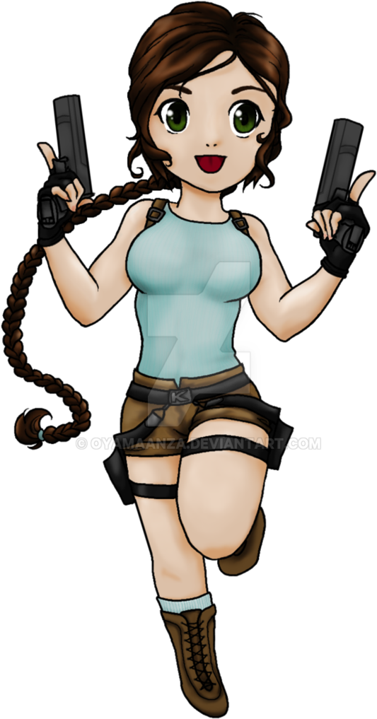 “lara Croft Chibi Commission By Oyamaanza - Lara Croft Chibi (748x1068), Png Download
