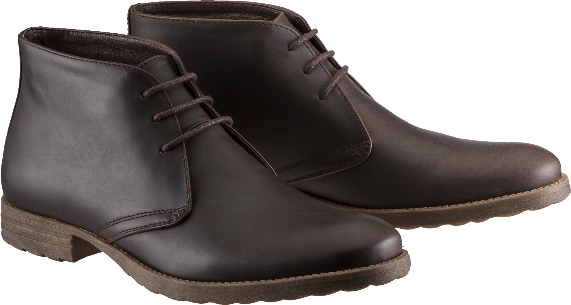 Chocolate Rambo Lace Up Boot - Leather (3000x3000), Png Download