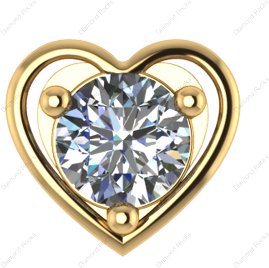 10cts Brilliant Diamond Nose Pin Threaded In 18 K Gold - Diamond (600x600), Png Download