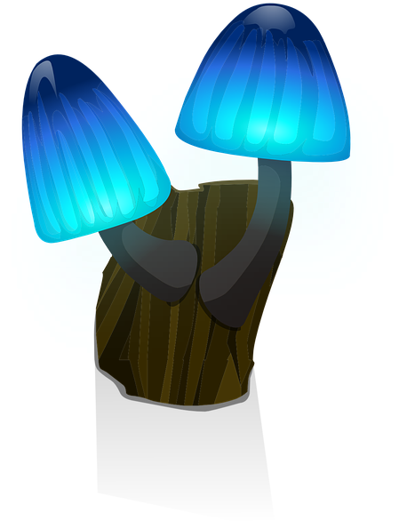 Bulb Clipart Glowing Blue - Glowing Mushrooms Transparent Background (774x720), Png Download