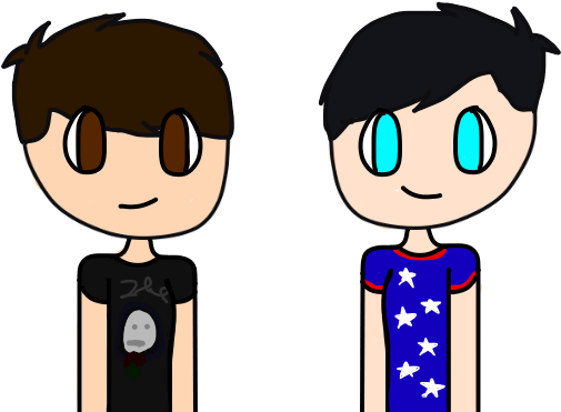 Dan And Phil - Cartoon (1280x720), Png Download