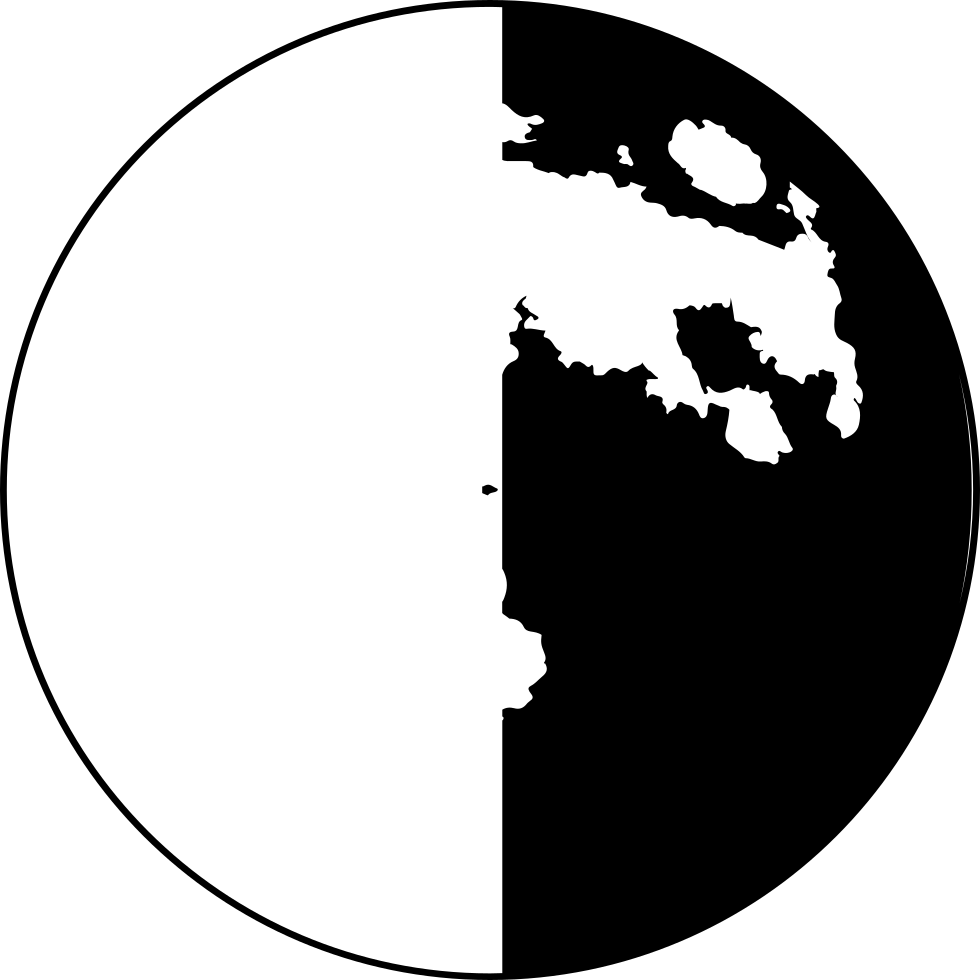 Half Moon Phase Symbol Comments - Moon Craters Black White (980x980), Png Download