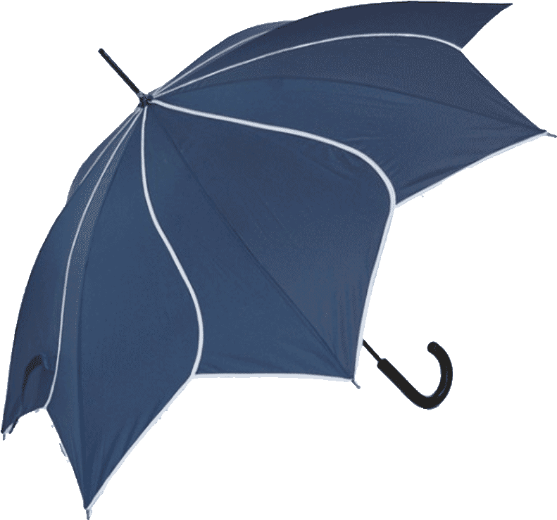 Navy Flower Umbrella - Funky Umbrella Drawing (800x800), Png Download