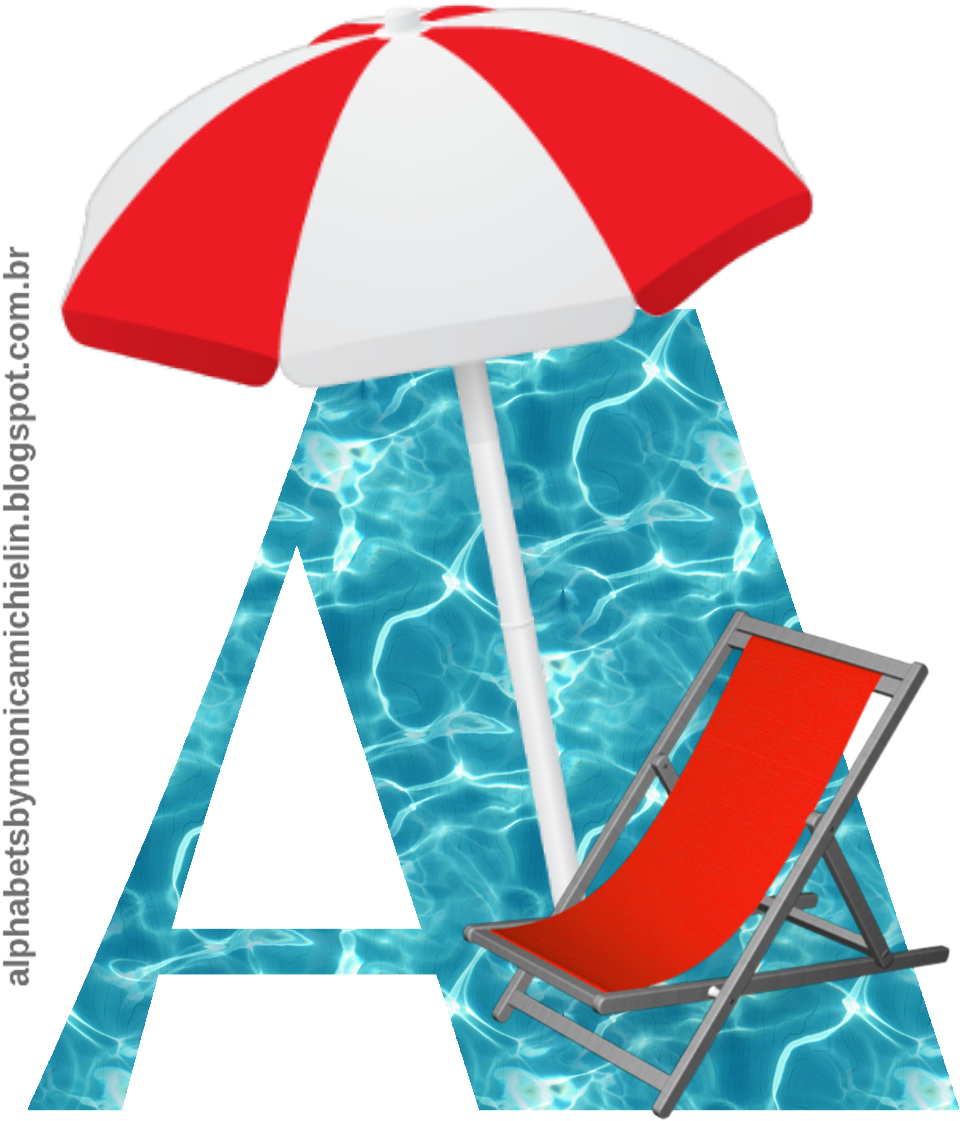Piscina Com Cadeira E Guarda-sol Alfabeto Png, Swimming - Illustration (1000x1160), Png Download
