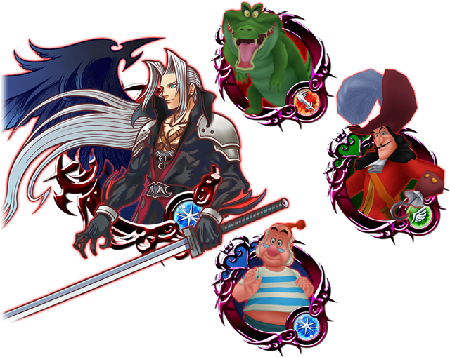 #khux Eng Get An Illustrated Sephiroth Medal In This - Sephiroth E Cloud Final Fantasy 7 (640x509), Png Download
