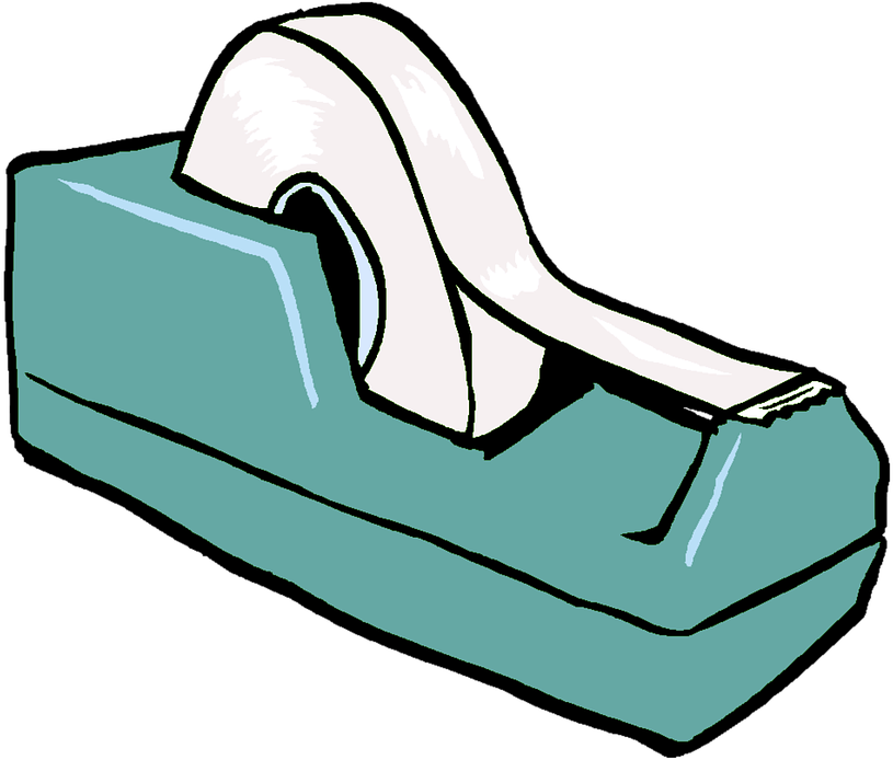Tape Dispenser Sticky - Sticky Tape Clipart (859x720), Png Download