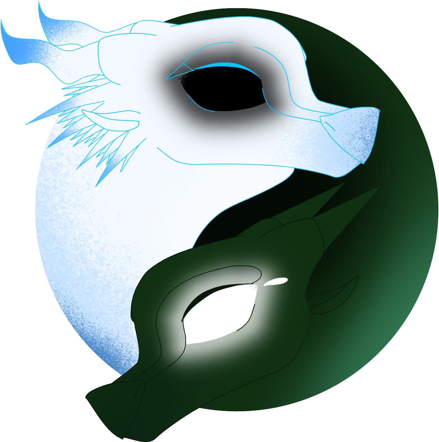Wings Of Fire Opposite Yin Yang By Nightfall - Icewing Nightwing Yin Yang Wings Of Fire (1672x1621), Png Download