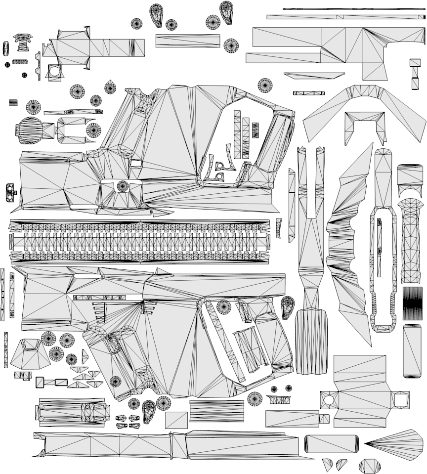Just For The Sake Of Example, Here's A Good Uv Layout - Technical Drawing (1024x1024), Png Download