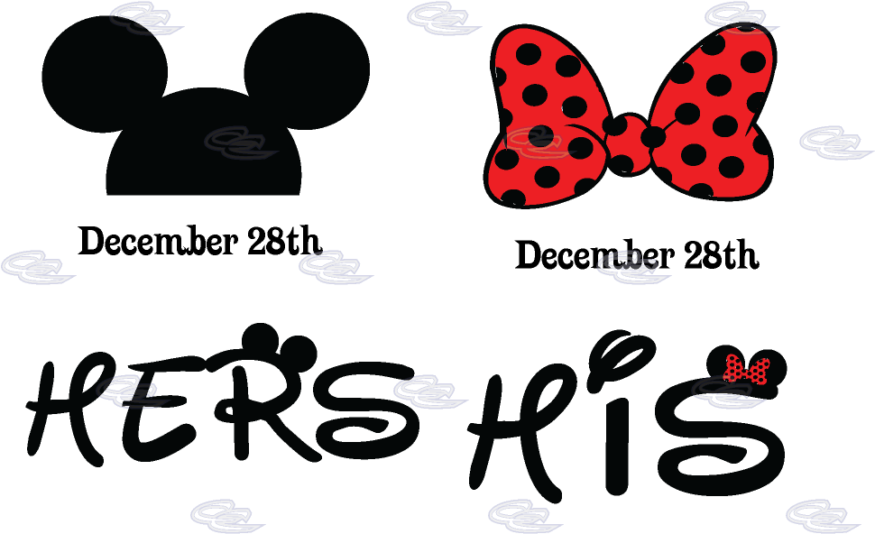 Source - Marriedwithmickey - Com - Report - Minnie - His And Hers Png (1013x697), Png Download