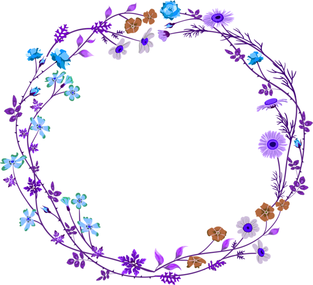 Flower Circle Flowercircle Freetoedit - Design Border Flowers Png (1024x934), Png Download