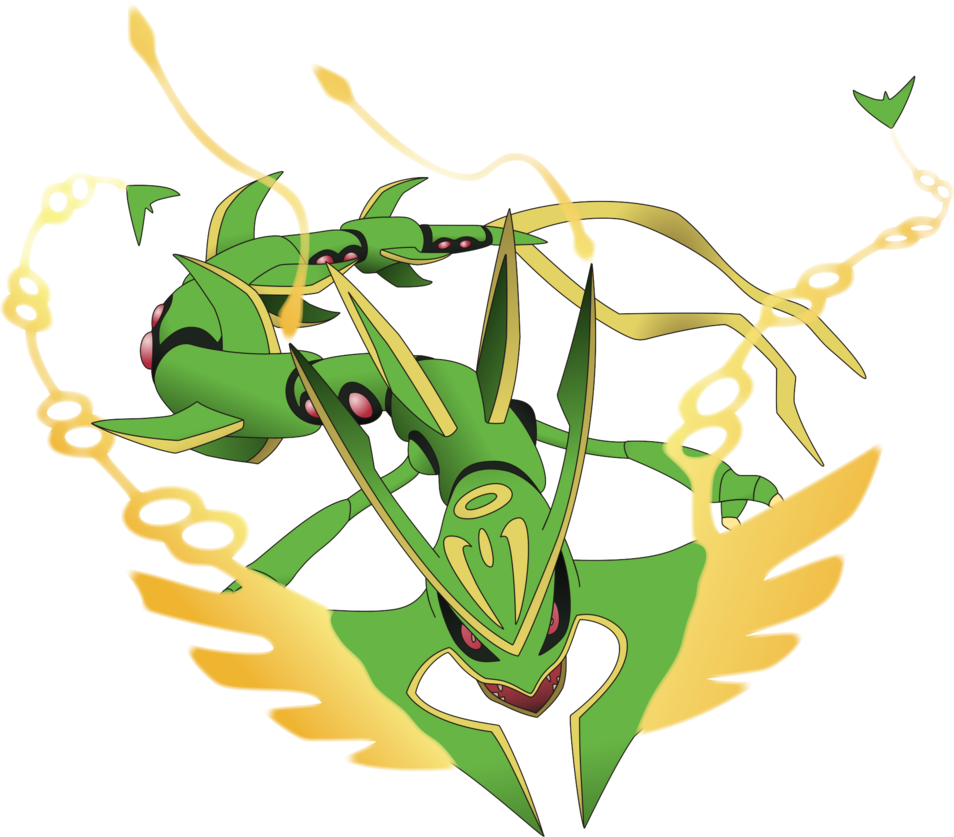 Mega Rayquaza Png - Mega Rayquaza Front View (954x837), Png Download