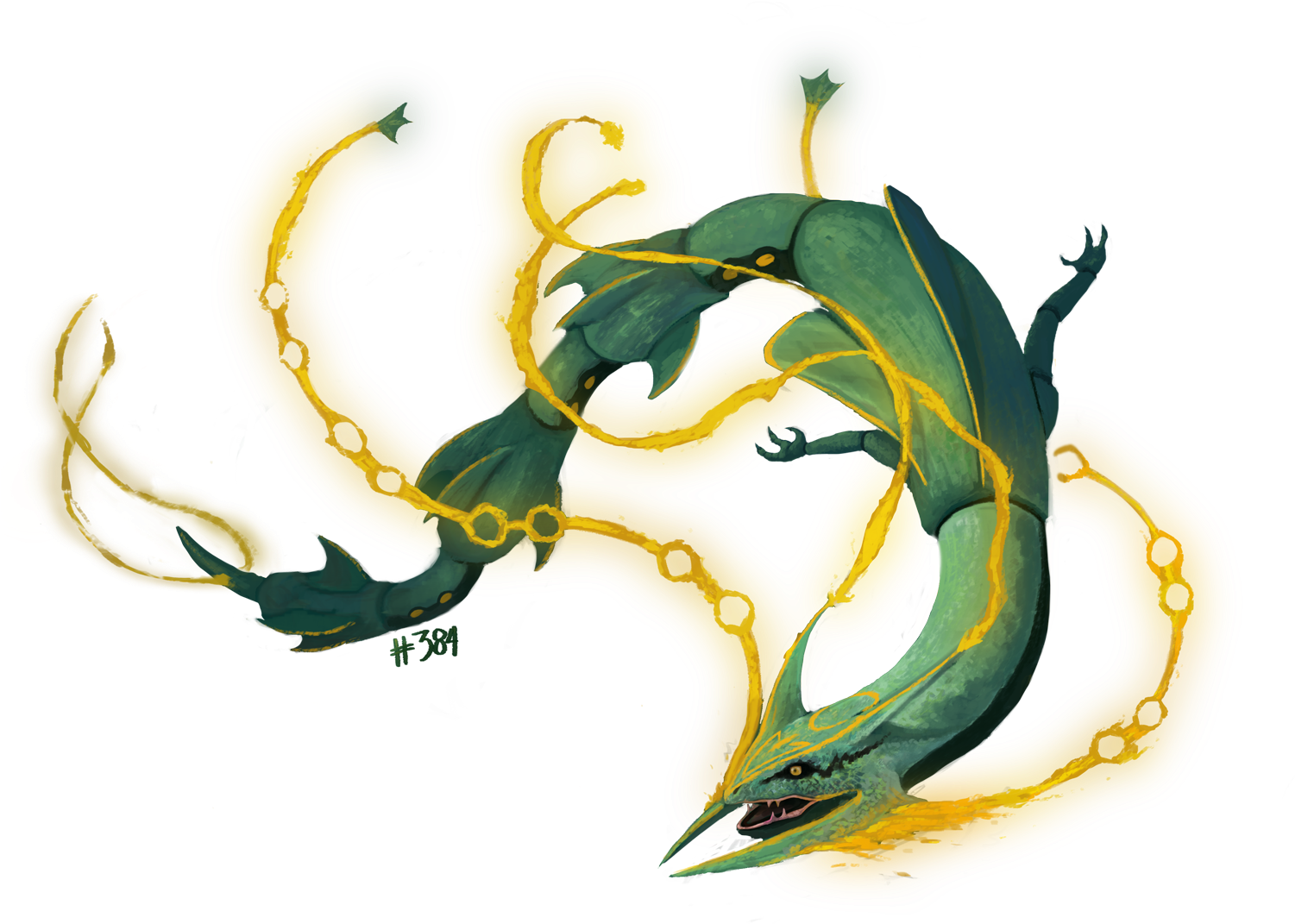 Méga Rayquaza Par - Illustration (1500x1085), Png Download