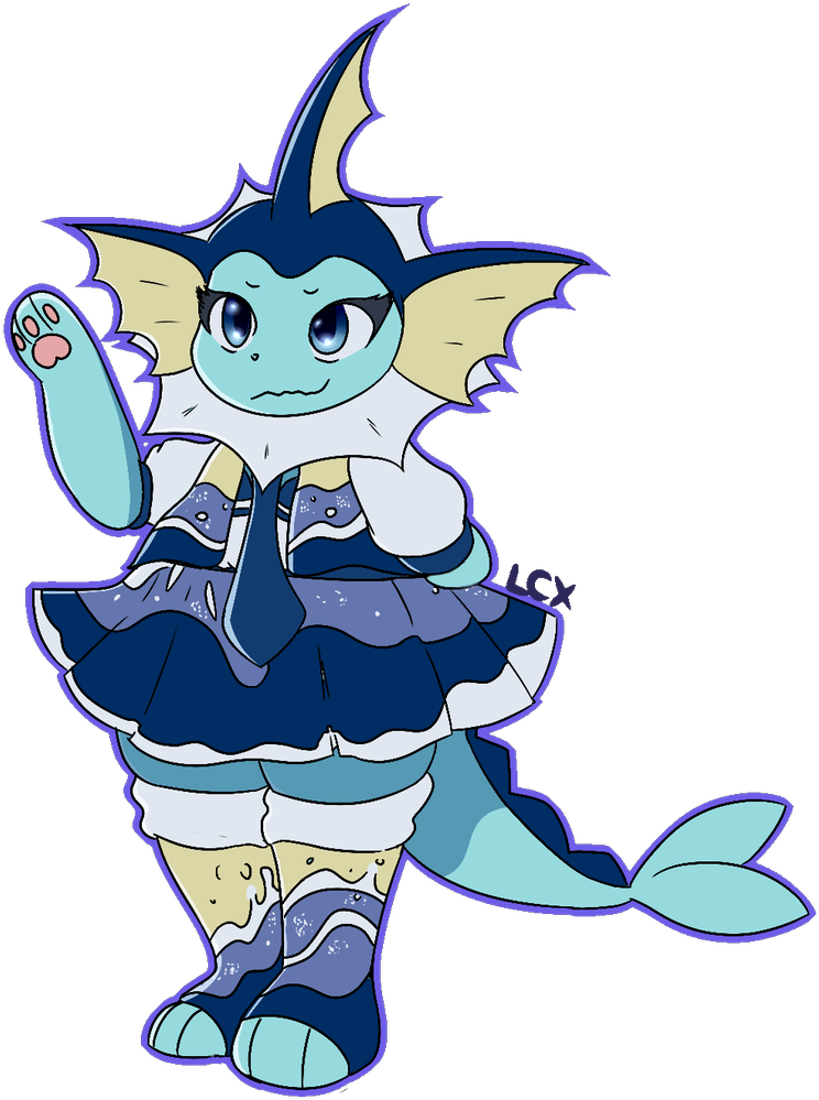 Vellen On Twitter - Vaporeon In A Dress (952x1200), Png Download