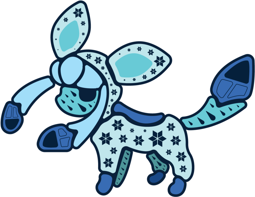 Glaceon-sticker (1000x1294), Png Download