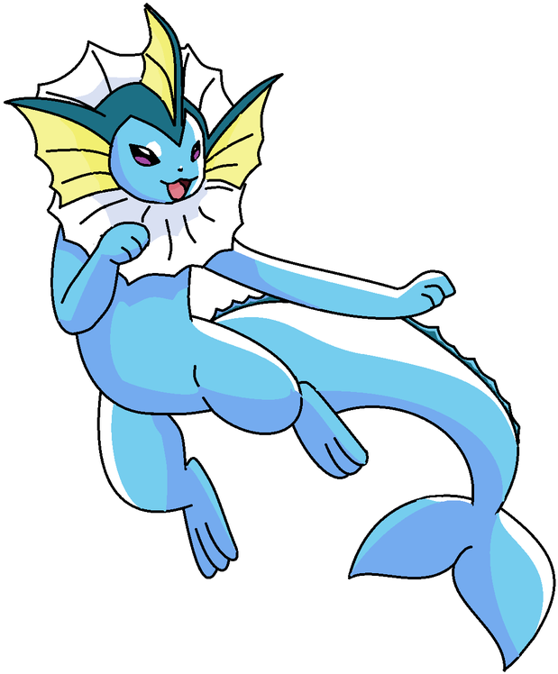 Vaporeon - Cartoon (878x800), Png Download