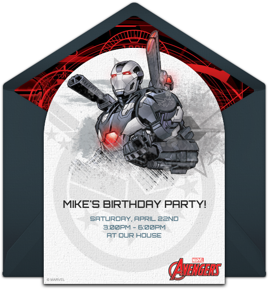 Avengers War Machine Online Invitation - Poster (650x650), Png Download