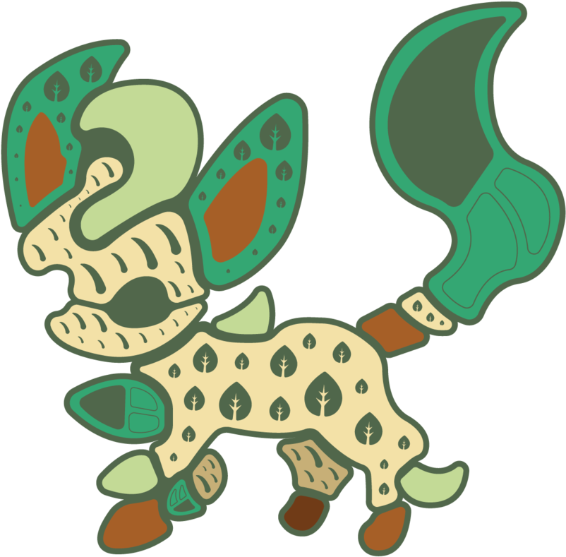 Leafeon-sticker (1000x1294), Png Download