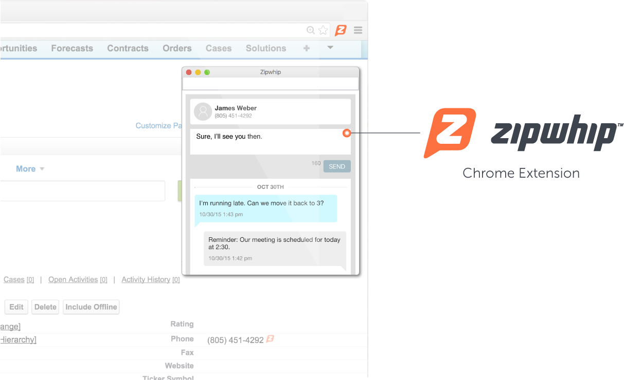 Even Faster Texting With Zipwhip Chrome Extension - Zipwhip (1280x800), Png Download