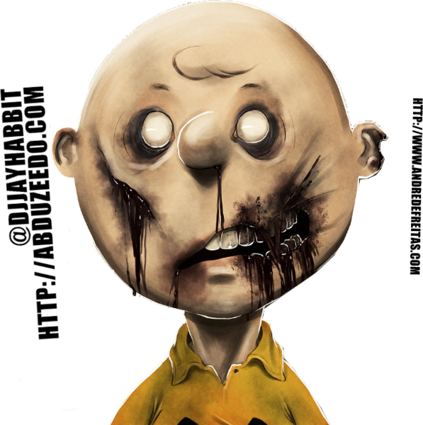 Evil Charlie Brown - Famous Zombies (597x600), Png Download