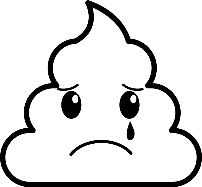 Graphic Free Drawing At Getdrawings Com Free For Personal - Sad Poop Emoji Black And White (700x647), Png Download