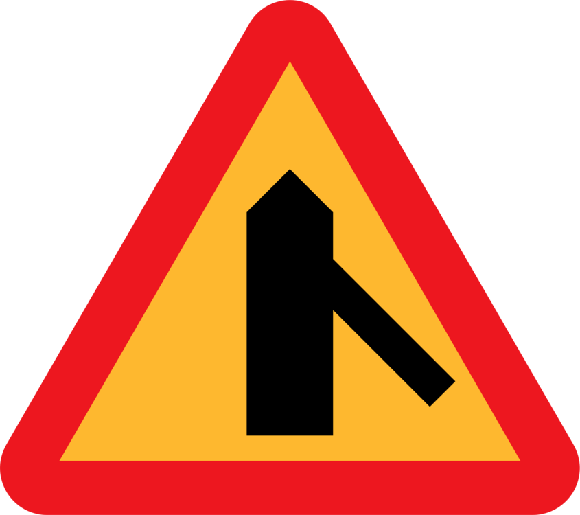 Traffic Sign Road Zigzag (845x750), Png Download