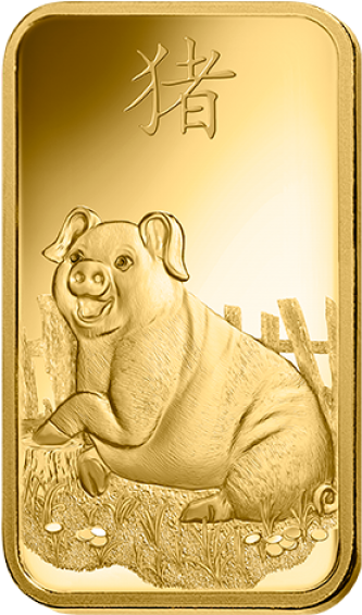 Pamp Suisse 24k Gold Lunar Pig Collectible Gold Bar - Pamp Pig Gold Bar (600x600), Png Download