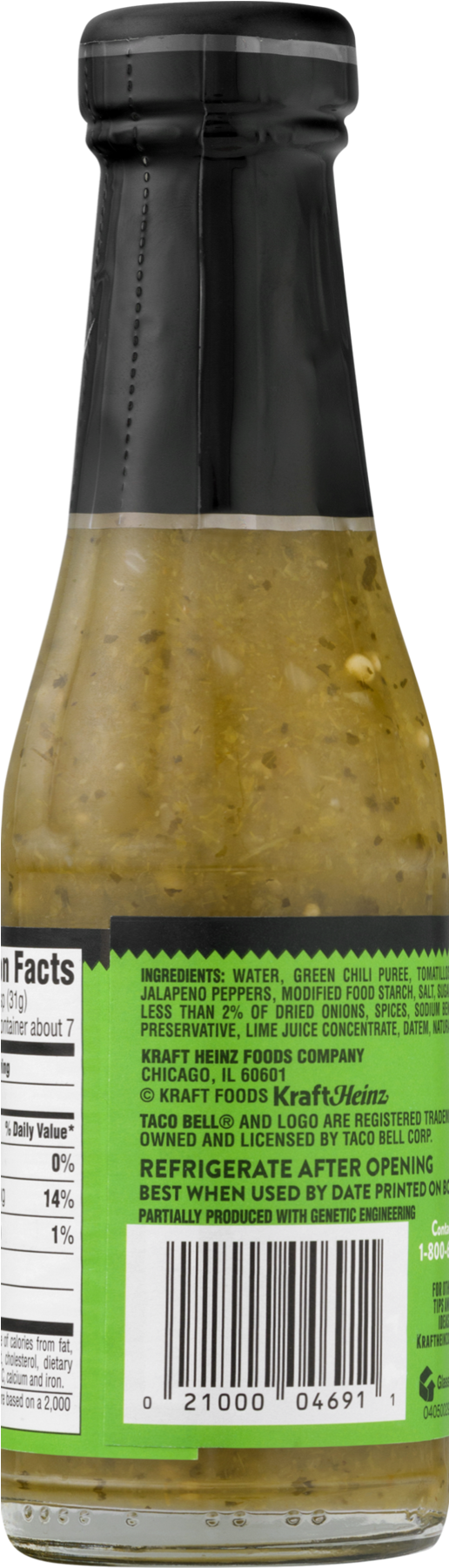 Taco Bell Verde Salsa Sauce, - Glass Bottle (1800x1800), Png Download