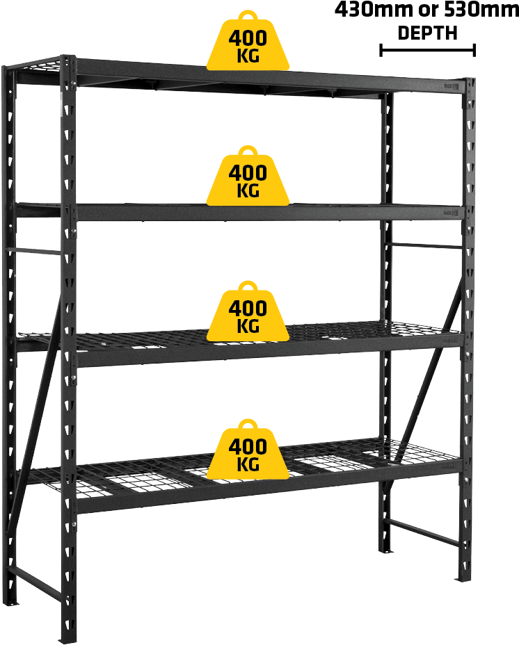 Download Suitable Load Rating Of 400kg Per Shelf, This Range Rack It