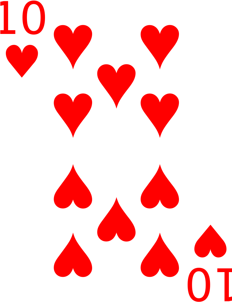 Cards 10 Heart - 10 Heart Cards (747x1046), Png Download
