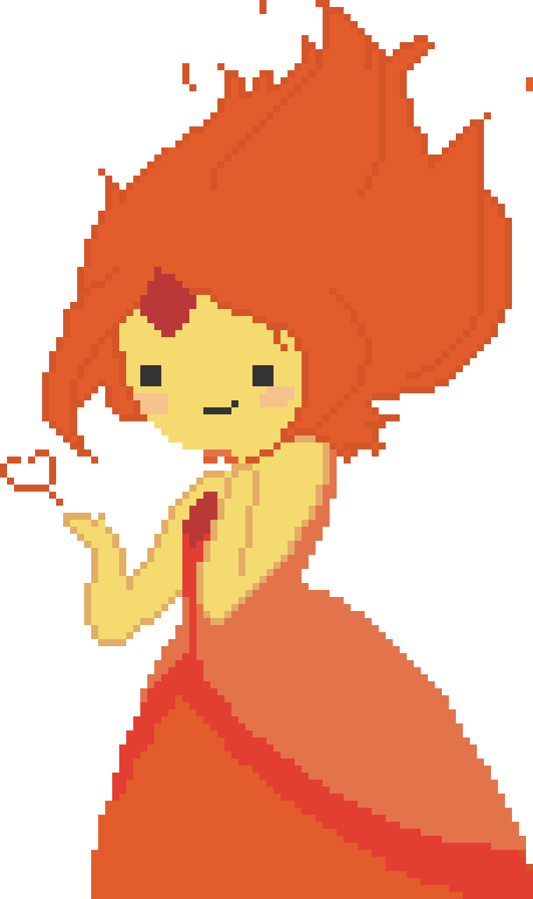 Flame Princess From Adventure Time - Flame Princess Pixel (760x1280), Png Download