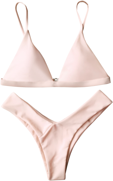 Soft Pad Spaghetti Straps Thong Bikini Set - Calzón Amarillo (480x640), Png Download
