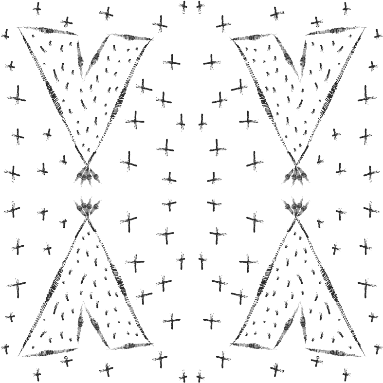 Hand Drawn Tribal Teepees Monochrome Fabric Modfox - Triangle (800x800), Png Download