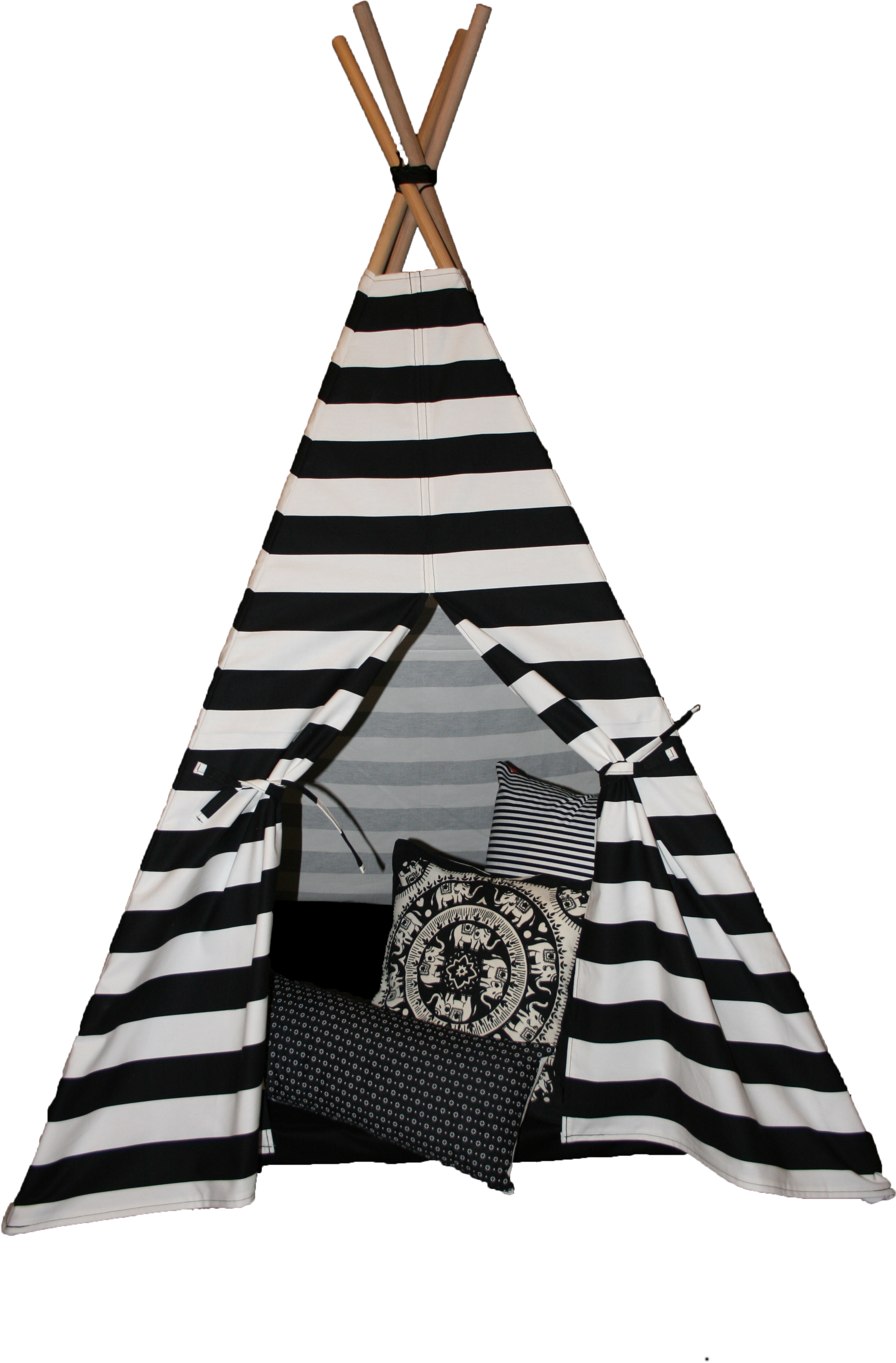 Kids Black And White Striped Teepee - Tent (2592x3888), Png Download