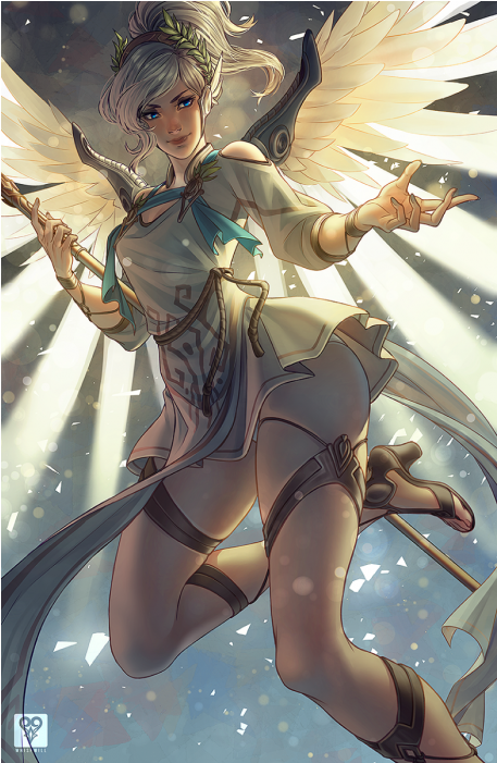 Winged Victory Mercy Fanart (700x700), Png Download