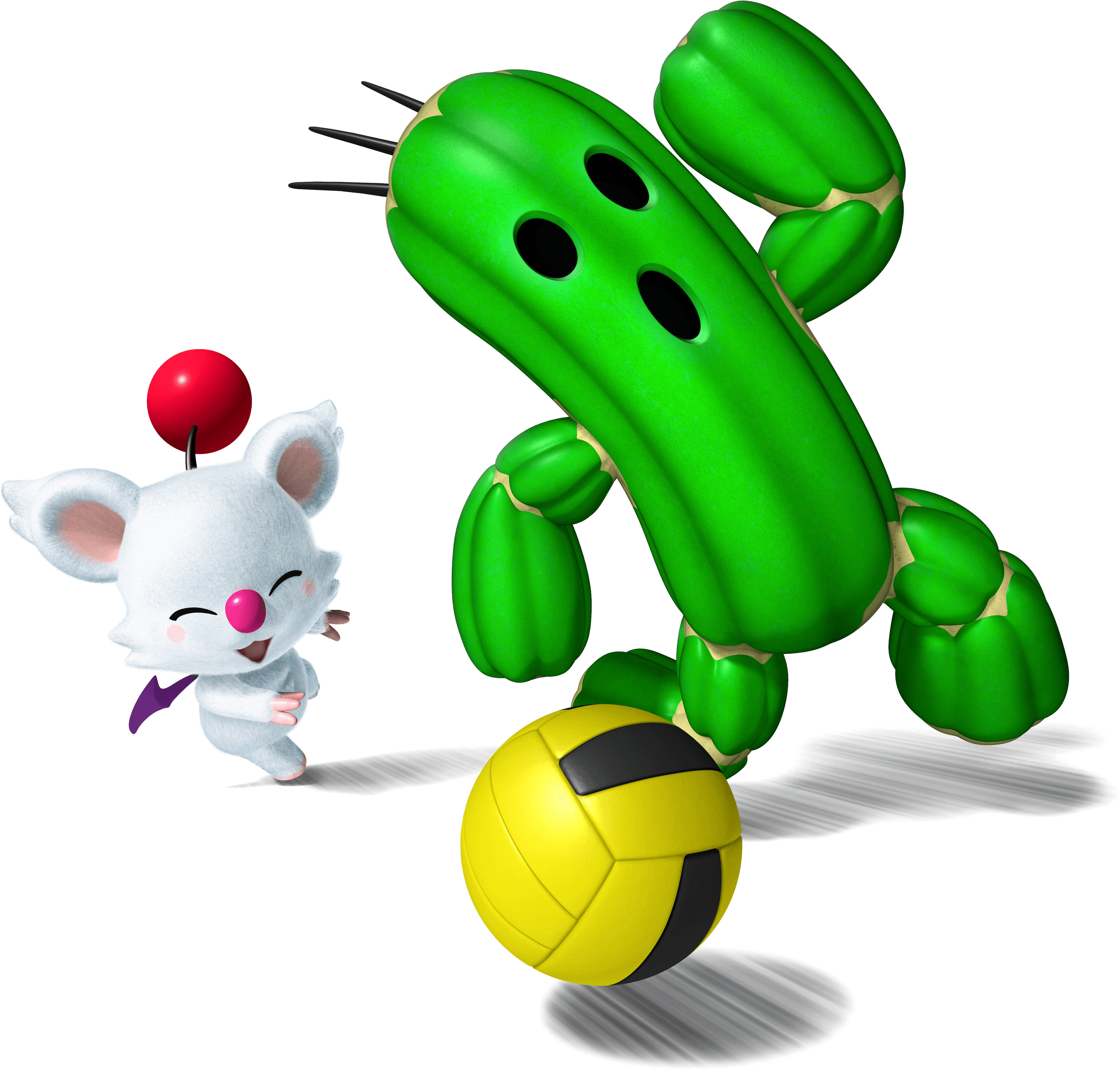 Moogle And Cactuar Playing Dodgeball - Mario Sports Mix Cactuar (3500x3343), Png Download