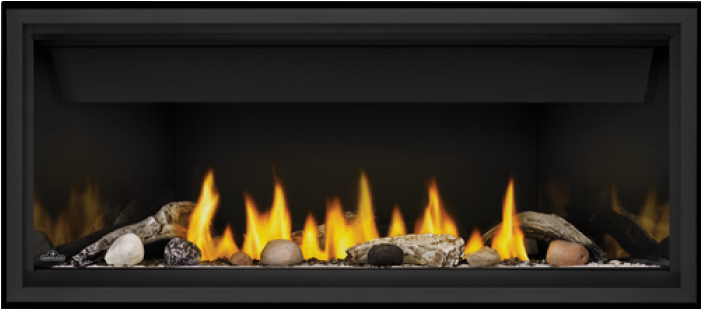 Ascent Linear 46 Shown With Black Premium Safety Barrier - Hearth (700x700), Png Download