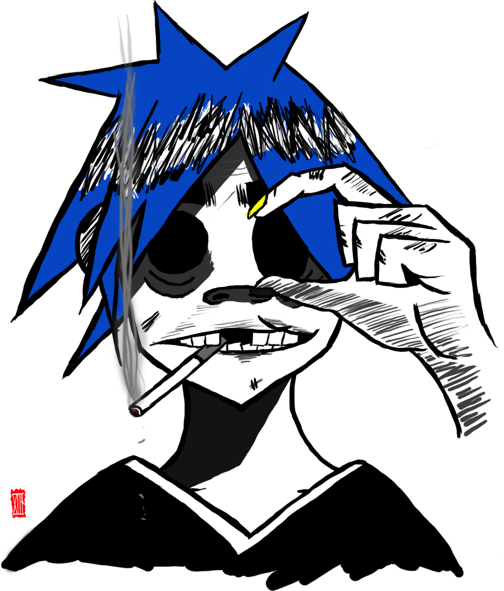 Gorillaz - 2d - 2d Fan Art Gorillaz Png (1200x1200), Png Download