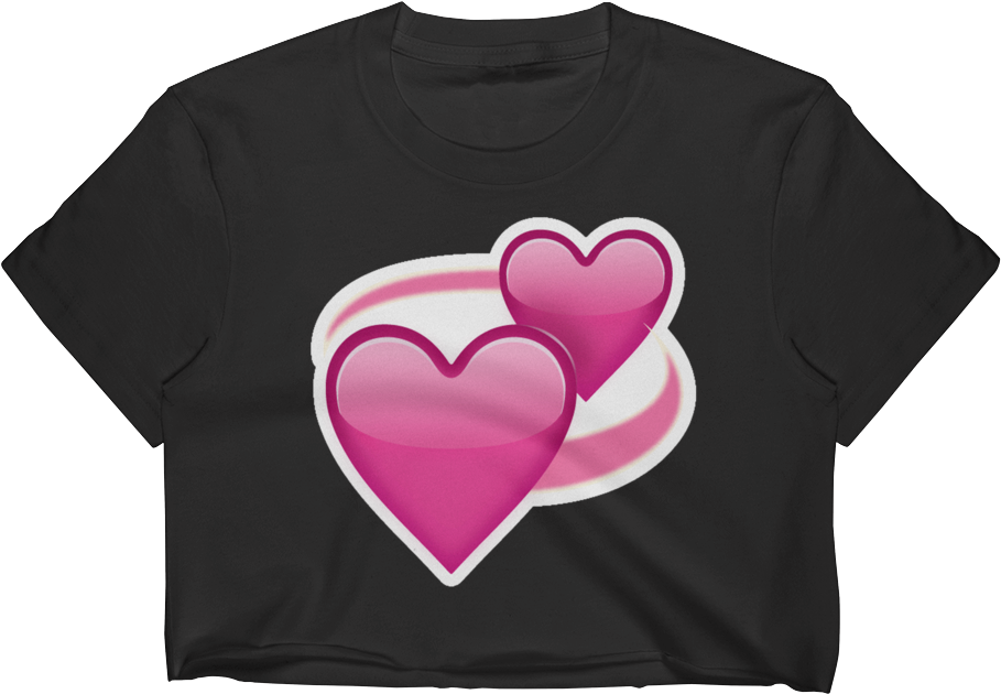 Emoji Crop Top Shirt Revolving Hearts Just Emoji Png - Heart (1000x1000), Png Download