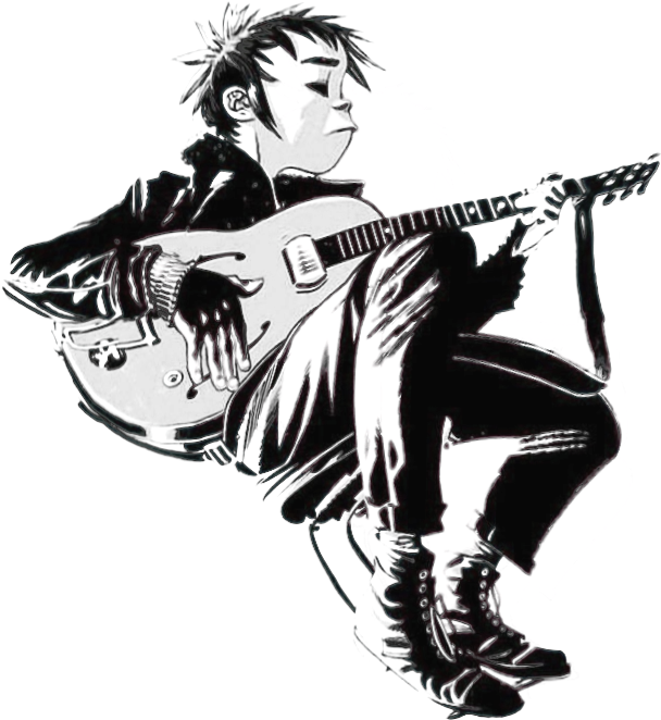 Gorillaz - Gorillaz 2 D Guitar (864x864), Png Download
