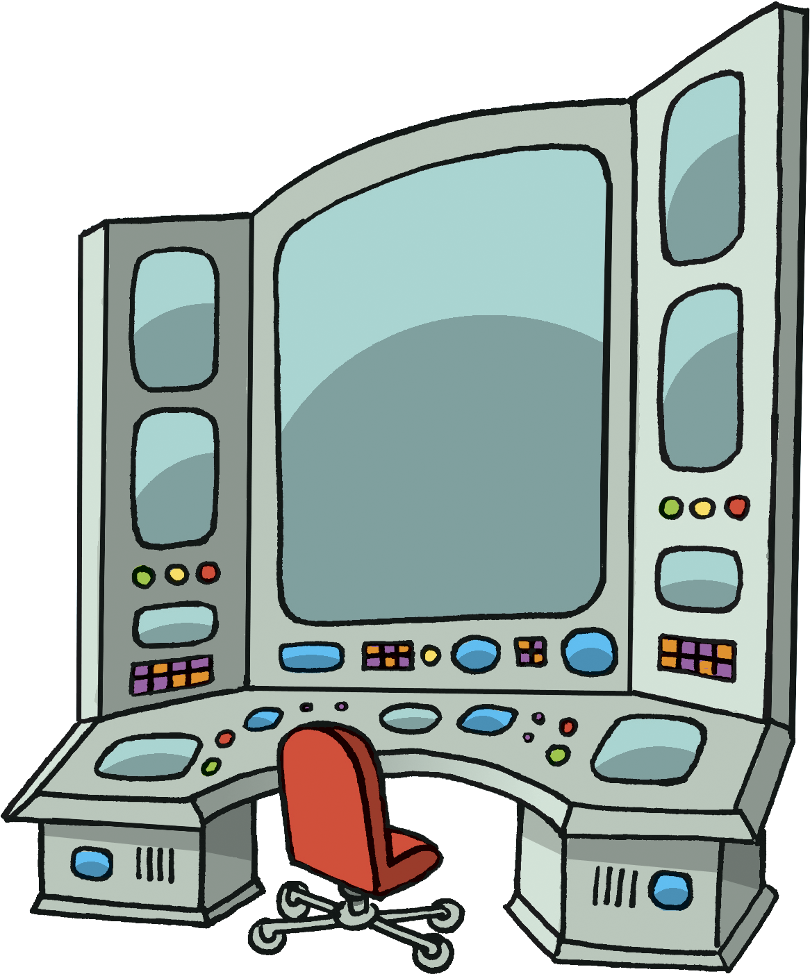 Cartoon Nes Controller Png - Command Center Clipart (1275x1430), Png Download