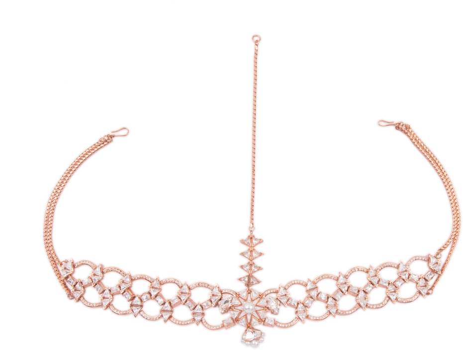 Crystsal Mogra Head Gear - Head Piece Transparent (1000x1300), Png Download