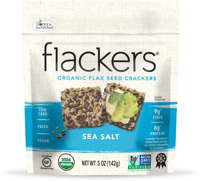 Sea Salt Flaxseed Crackers - Doctor In The Kitchen Flackers Organic Flax Seed Crackers (760x760), Png Download